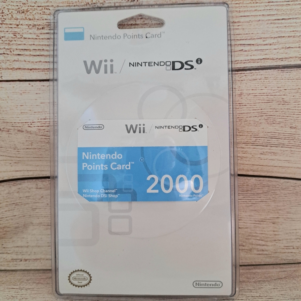 Nintendo 2000 Points Card - Nintendo Wii / DSi - Factory Sealed Collectible